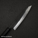 安立打刃物 青紙スーパー 槌目 黒打ち ペティナイフ 150mm