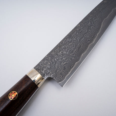 田中一之刃物製作所 スーパーゴールド2 ブラックダマスカス ペティナイフ 135mm