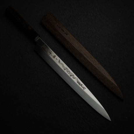 青木刃物製作所 飛燕 VG10 本焼 柳刃 300mm 鞘付き