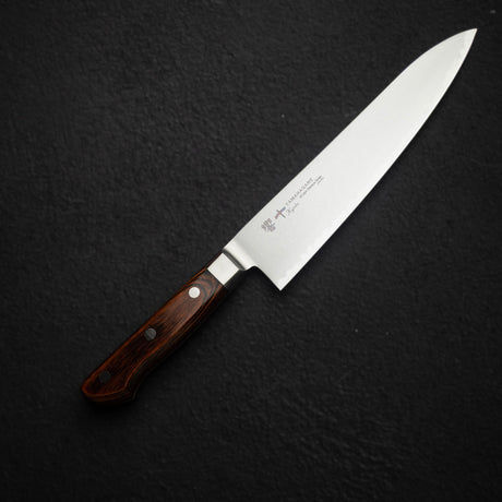 玉鋼 京都 63層ダマスカス 牛刀 210mm 木製ハンドル アウトレット