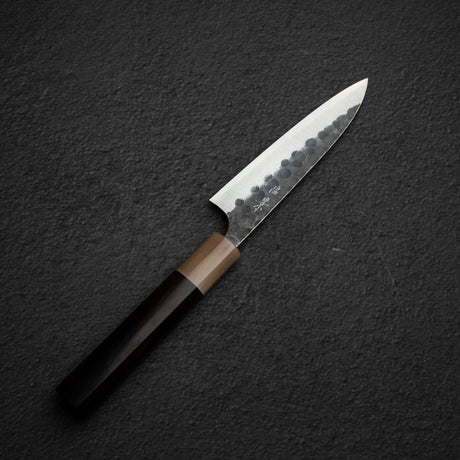 昌景 小石 青紙スーパー 黒打ち 槌目 ペティナイフ 120mm