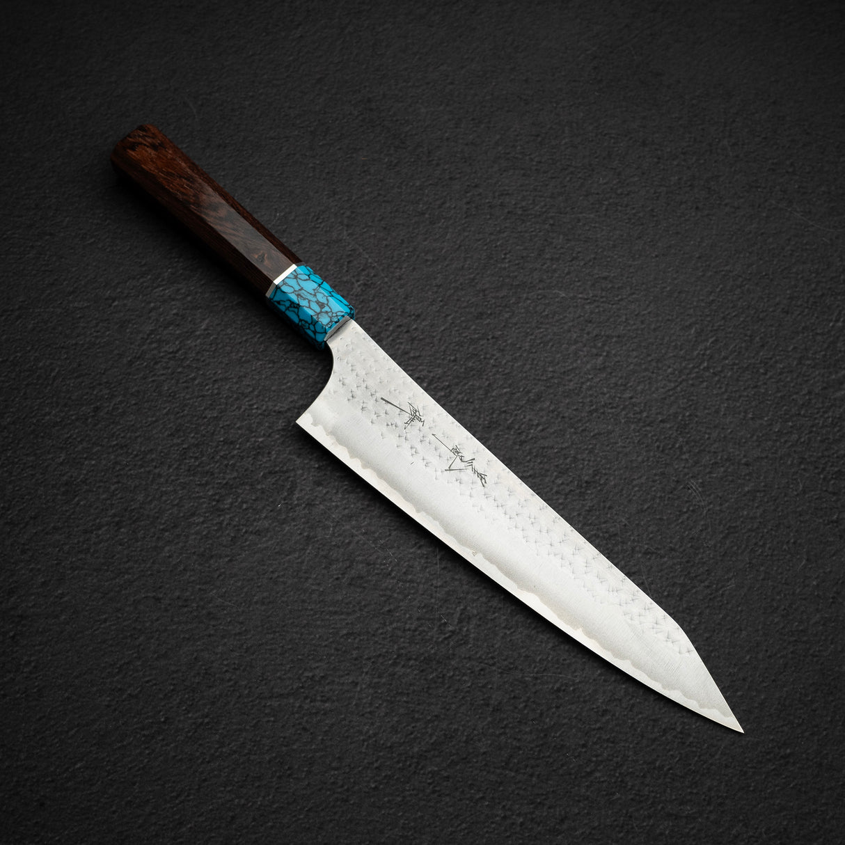 黒﨑打刃物 国産栄 AS 切付牛刀 210mm ターコイズ口金