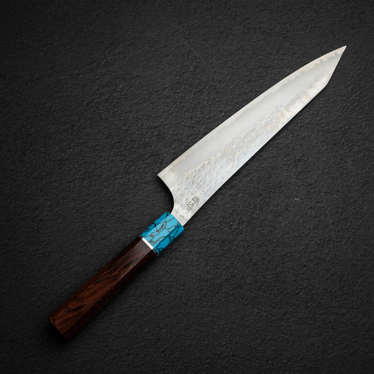 黒﨑打刃物 国産栄 AS 切付牛刀 210mm ターコイズ口金