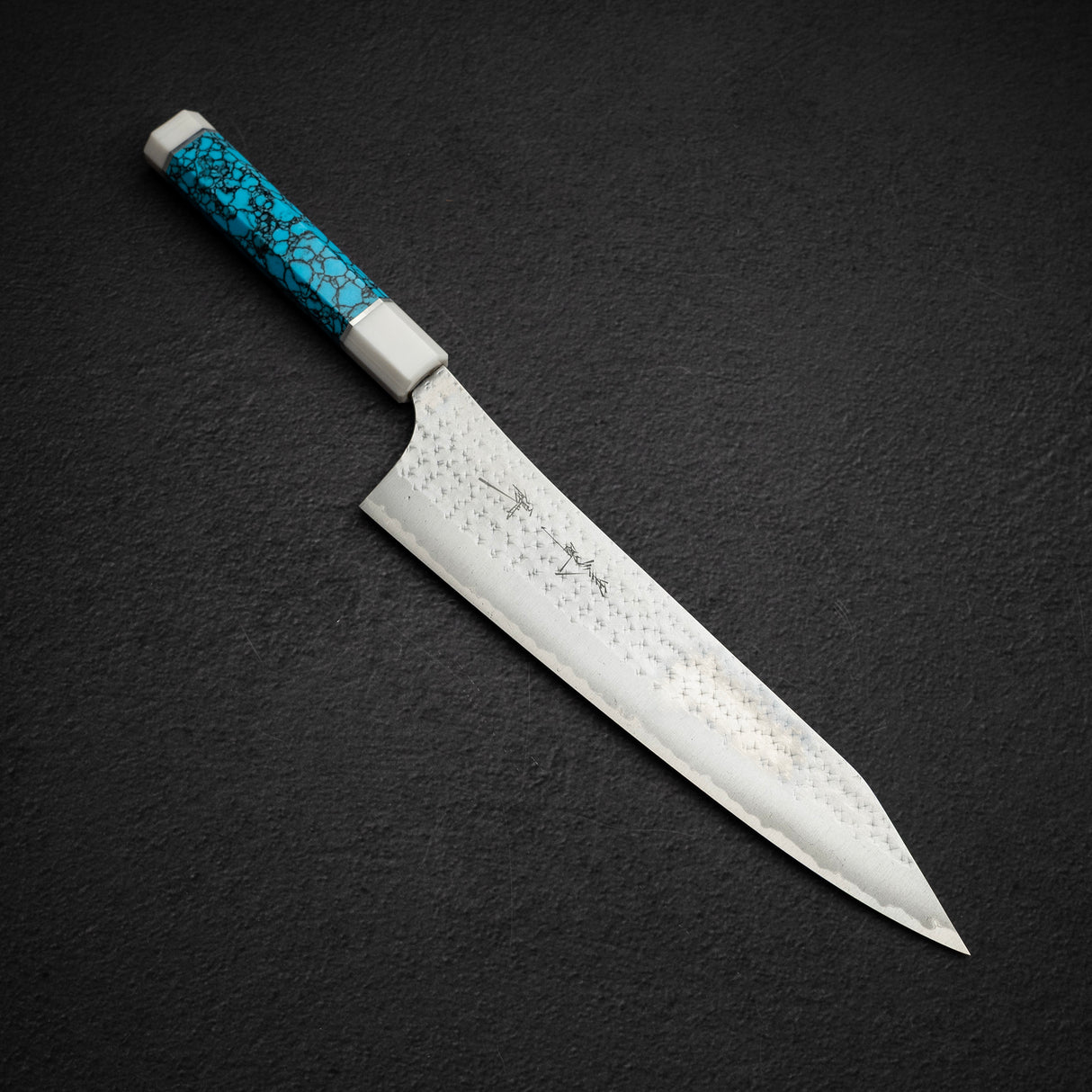 黒﨑打刃物 国産栄 青紙スーパー 切付牛刀 240mm ターコイズホワイト口金