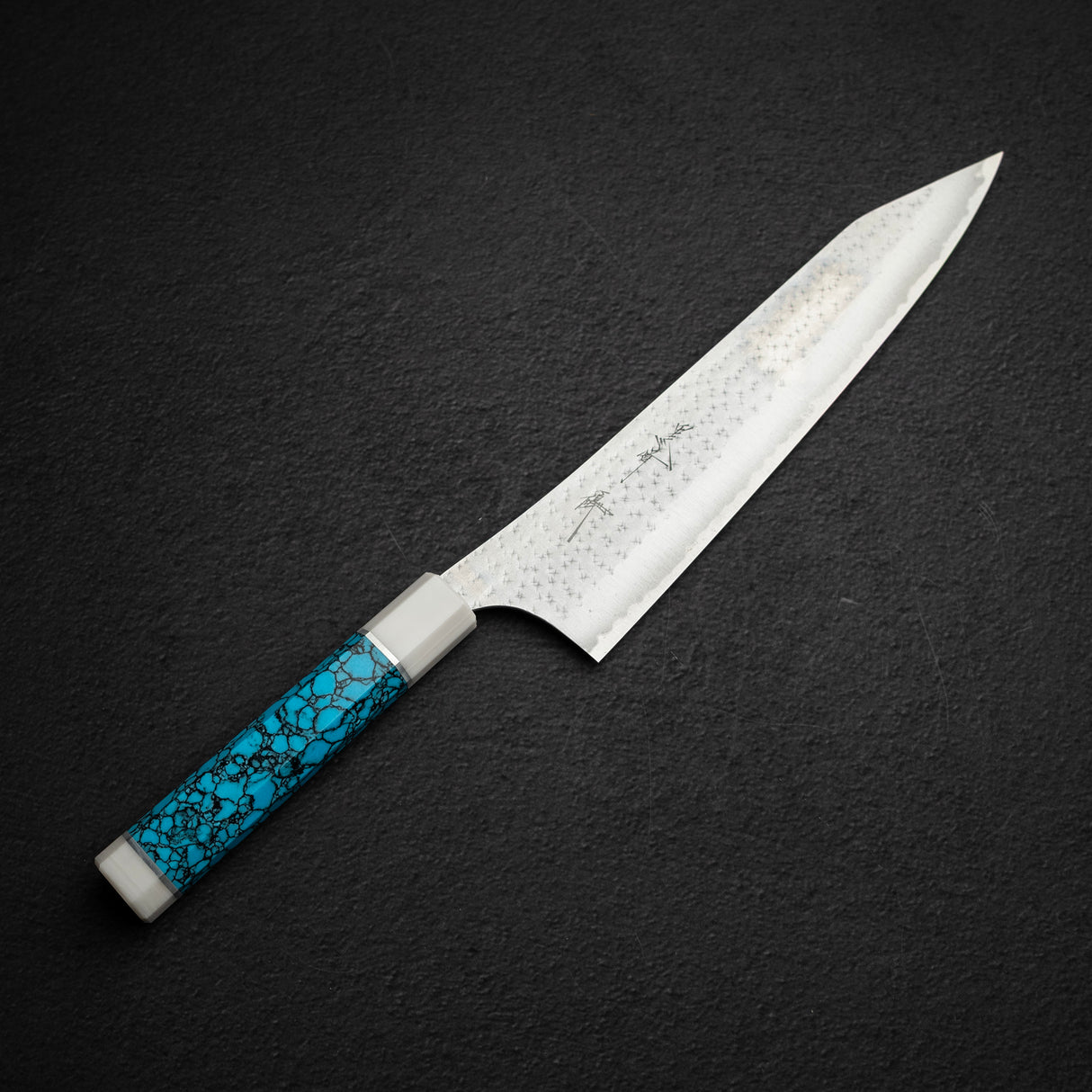 黒﨑打刃物 国産栄 青紙スーパー 切付牛刀 240mm ターコイズホワイト口金