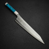 黒﨑打刃物 国産栄 青紙スーパー 切付牛刀 270mm ターコイズホワイト口金
