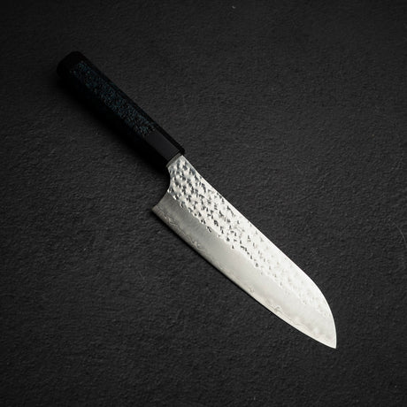 黒﨑打刃物 閃光 鋭 スーパーゴールド2 三徳 165mm 藍天目ハンドル 鞘付き