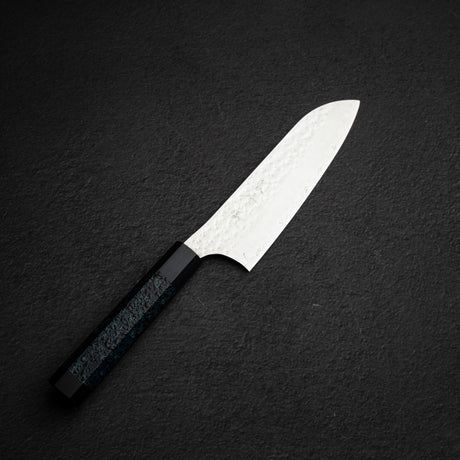 黒﨑打刃物 閃光 鋭 スーパーゴールド2 三徳 165mm 藍天目ハンドル 鞘付き