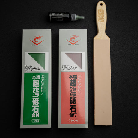 ナニワ チョーセラ 革砥付き 砥石セット 1000/3000