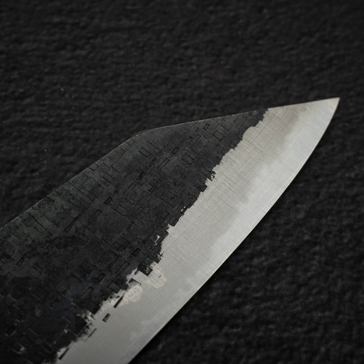 田中 青二鋼 黒打ち 槌目 ステンレスクラッド 文化 165mm