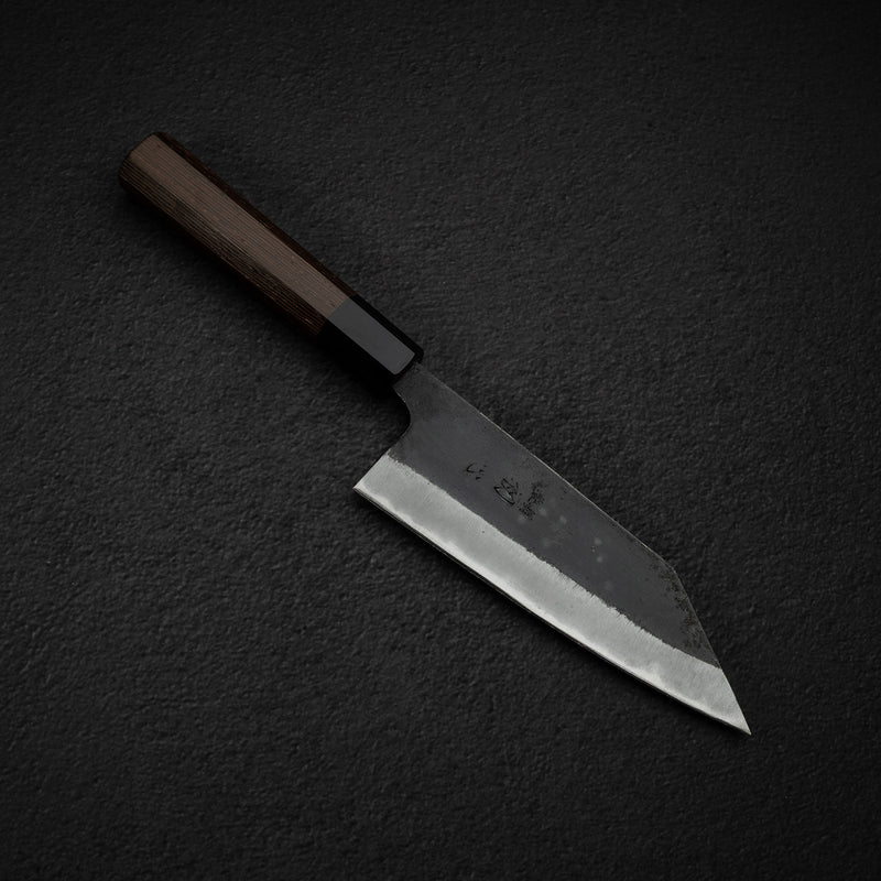 初心 黒風 青二鋼 黒打ち 切付出刃 165mm 両刃