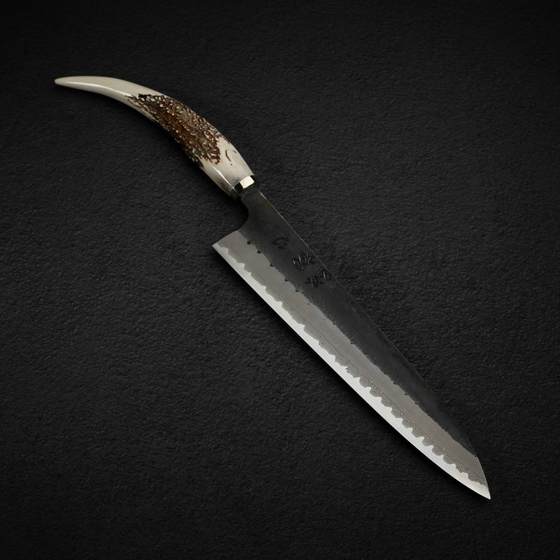 初心 蜃気楼 青紙スーパー ダマスカス 黒打ち 牛刀 240mm