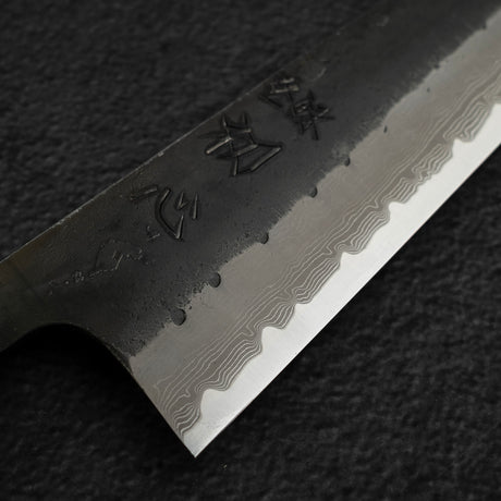 初心 蜃気楼 青紙スーパー ダマスカス 黒打ち 牛刀 240mm