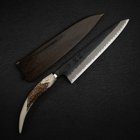 初心 蜃気楼 青紙スーパー ダマスカス 黒打ち 牛刀 240mm