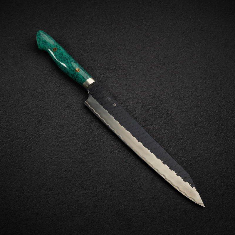二唐刃物鍛造所 SG2 黒打ち 槌目 切付筋引 255mm