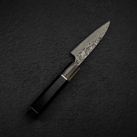 佐治打刃物 スーパーゴールド2 ブラックダマスカス ペティナイフ 90mm