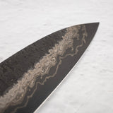 初心 頂 青二鋼・白二鋼 デュアルコア ダマスカス 槌目 ペティナイフ 150mm 鞘付き