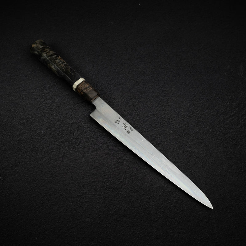 初心 x 中川打刃物 青一鋼 ダマスカス 筋引 240mm