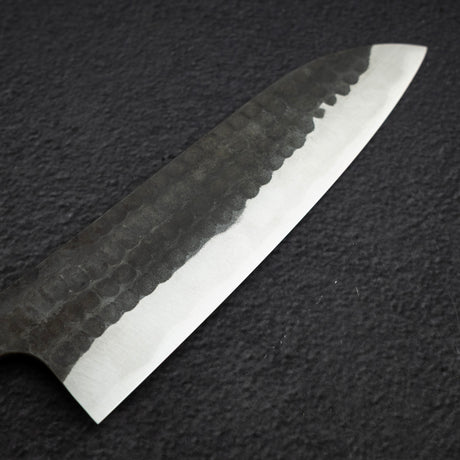安立打刃物 青紙スーパー 黒打ち 槌目 三徳 170mm