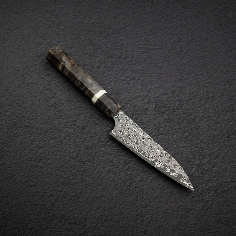 二唐刃物鍛造所 暗門 SG2 雨滴ダマスカス ペティナイフ 120mm