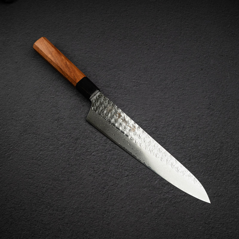 青木刃物製作所 スーパーゴールド2 槌目 ダマスカス 牛刀 210mm
