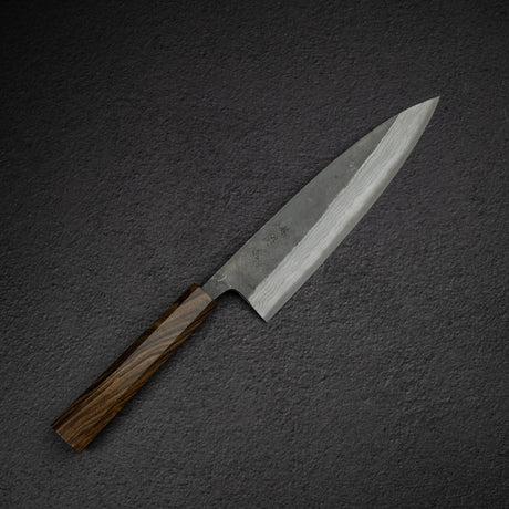 初心 雲影 青二鋼 黒打ちダマスカス 牛刀 210mm ブラックチャカテ柄