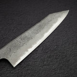 二唐刃物鍛造所 x 初心 流水 青二鋼 ダマスカス 梨地仕上げ 切付牛刀 210mm