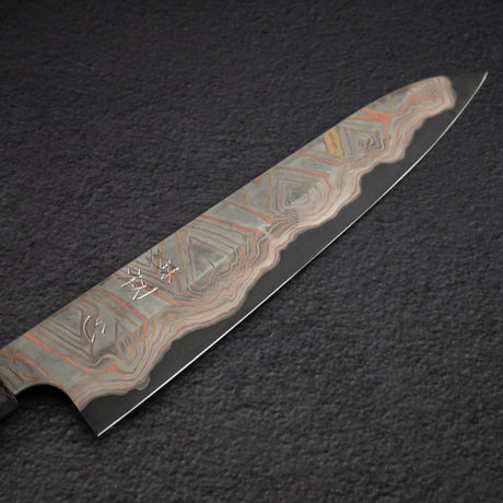 初心 x 二唐刃物鍛造所 彩 青二鋼 レインボーダマスカス 牛刀 240mm