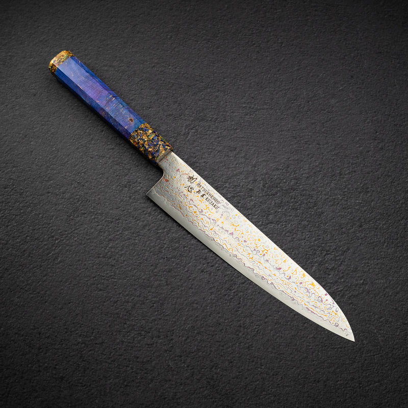 初心 孔雀 V金2号 レインボーダマスカス 牛刀 210mm