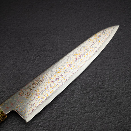 初心 孔雀 V金2号 レインボーダマスカス 牛刀 210mm