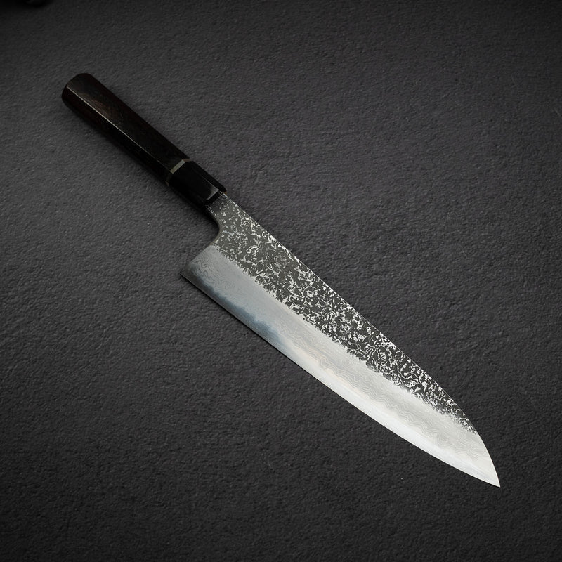 増田 吉秀 青一鋼 黒染めダマスカス 牛刀 240mm