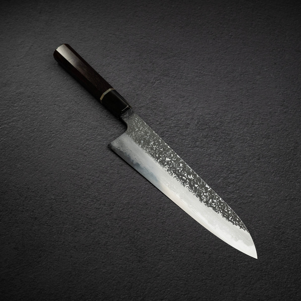 増田 吉秀 青一鋼 黒染めダマスカス 牛刀 220mm
