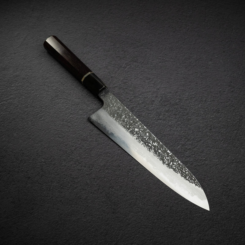 増田 吉秀 青一鋼 黒染めダマスカス 牛刀 220mm