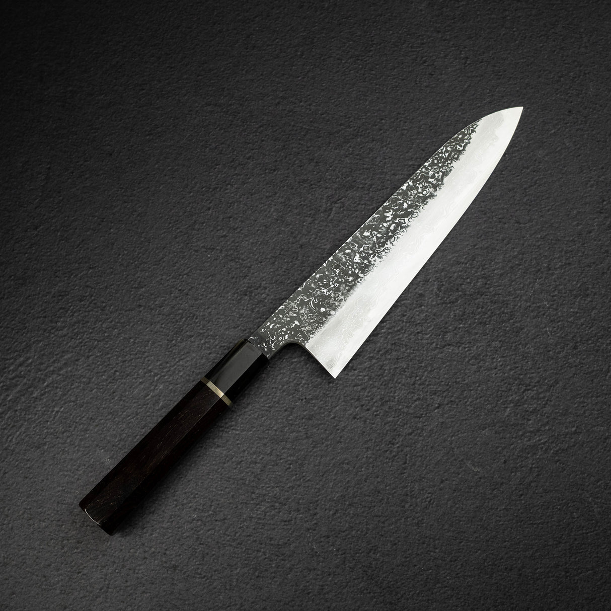 増田 吉秀 青一鋼 黒染めダマスカス 牛刀 220mm
