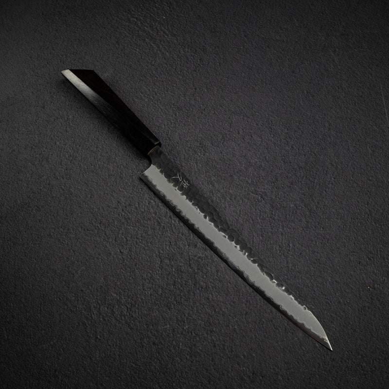 柴田 崇行 青紙スーパー 黒打ち 槌目 筋引 240mm