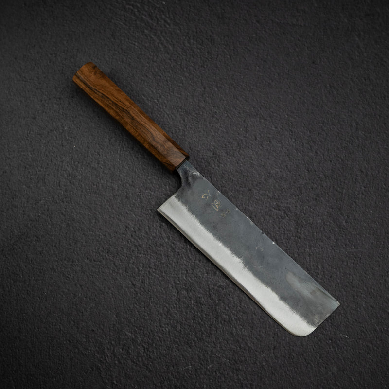 初心 黒鉄 青二鋼 黒打ち 菜切 165mm