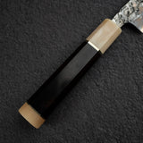 間中刃物鍛錬所 x Xinguo ATS34 ペティナイフ 槌目 鏡面 霞仕上げ 150mm 鞘付き