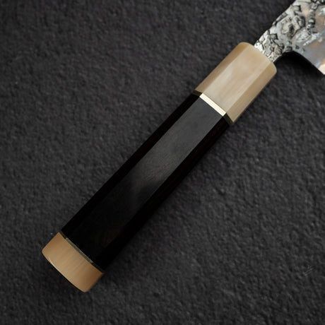 間中刃物鍛錬所 x Xinguo ATS34 ペティナイフ 槌目 鏡面 霞仕上げ 150mm 鞘付き