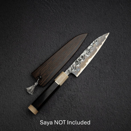 間中刃物鍛錬所 x Xinguo ATS34 ペティナイフ 槌目 鏡面 霞仕上げ 150mm 鞘付き