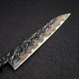 間中刃物鍛錬所 x Xinguo ATS34 ペティナイフ 槌目鏡面霞仕上げ 180mm 鞘付き