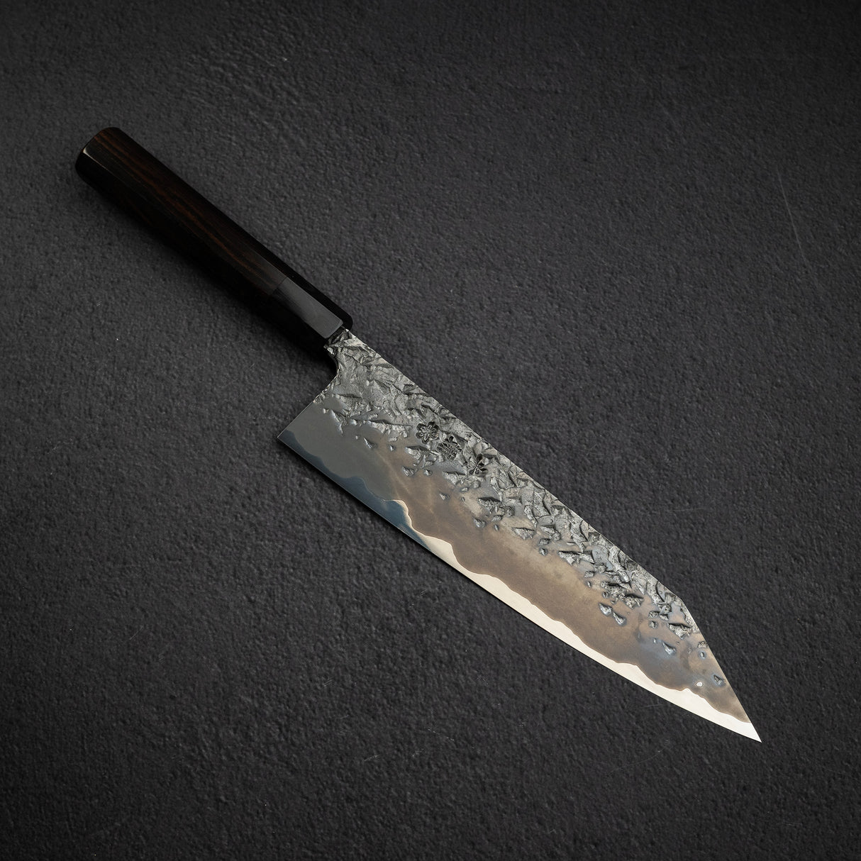 間中刃物鍛錬所 x Xinguo ATS34 切付牛刀 槌目鏡面霞仕上げ 240mm 鞘付き