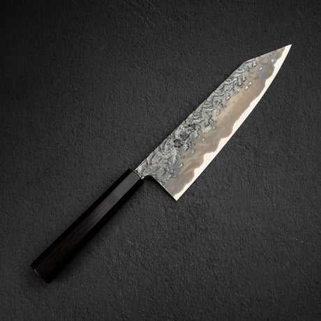 間中刃物鍛錬所 x Xinguo ATS34 切付牛刀 槌目鏡面霞仕上げ 240mm 鞘付き