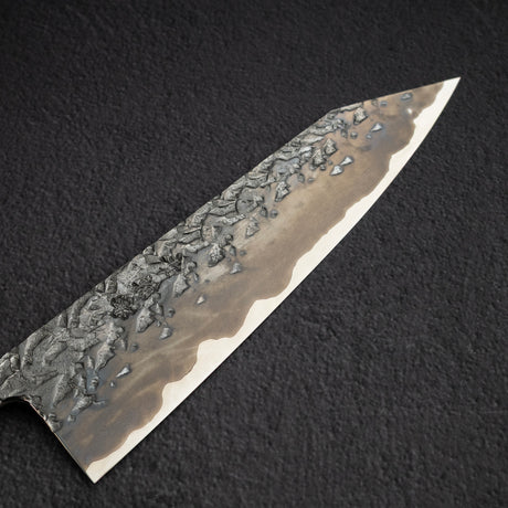 間中刃物鍛錬所 x Xinguo ATS34 切付牛刀 槌目鏡面霞仕上げ 240mm 鞘付き