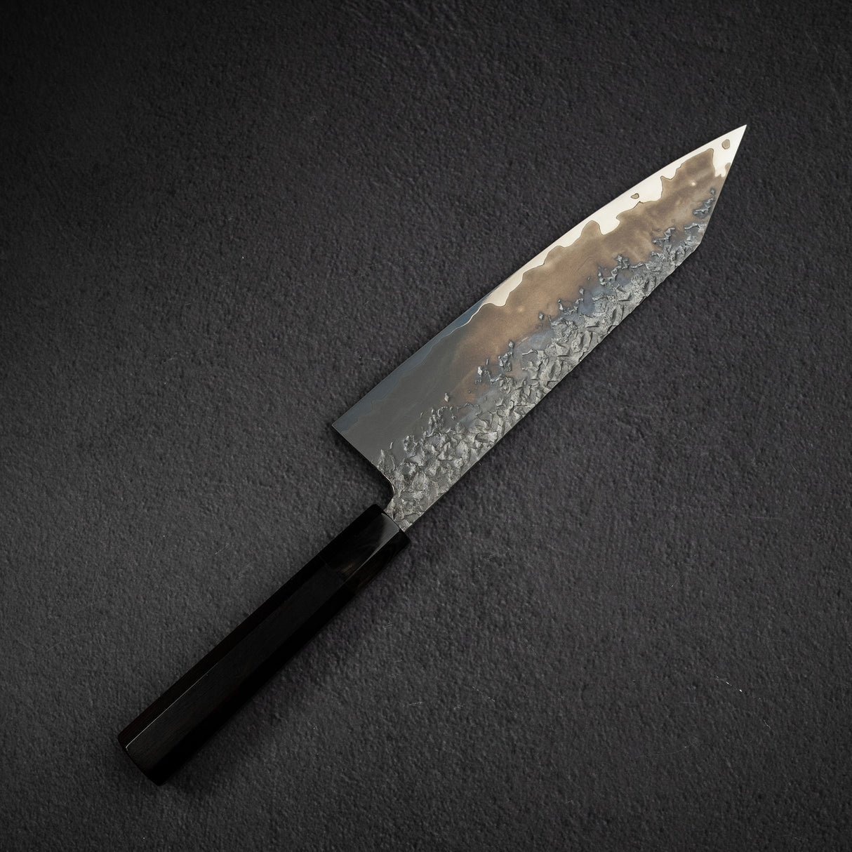 間中刃物鍛錬所 x Xinguo ATS34 切付牛刀 槌目鏡面霞仕上げ 240mm 鞘付き