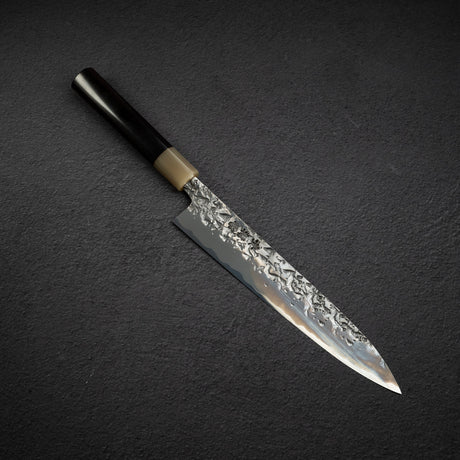 間中刃物鍛錬所 x Xinguo ATS34 筋引 槌目鏡面霞仕上げ 240mm 鞘付き