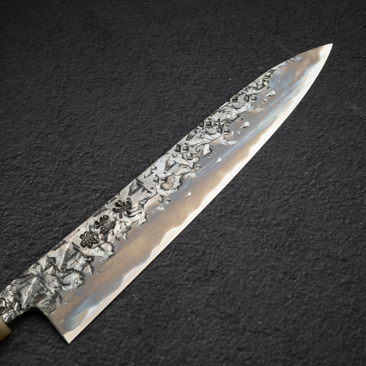 間中刃物鍛錬所 x Xinguo ATS34 筋引 槌目鏡面霞仕上げ 240mm 鞘付き