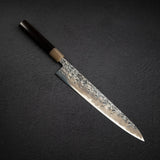 間中刃物鍛錬所 x Xinguo ATS34 筋引 槌目鏡面霞仕上げ 270mm 鞘付き
