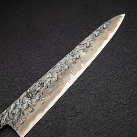 間中刃物鍛錬所 x Xinguo ATS34 筋引 槌目鏡面霞仕上げ 270mm 鞘付き