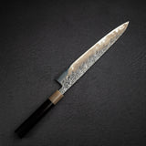 間中刃物鍛錬所 x Xinguo ATS34 筋引 槌目鏡面霞仕上げ 270mm 鞘付き