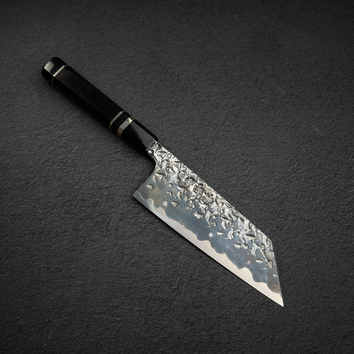 間中刃物鍛錬所 x Xinguo ATS34 文化 槌目鏡面霞仕上げ 180mm 鞘付き